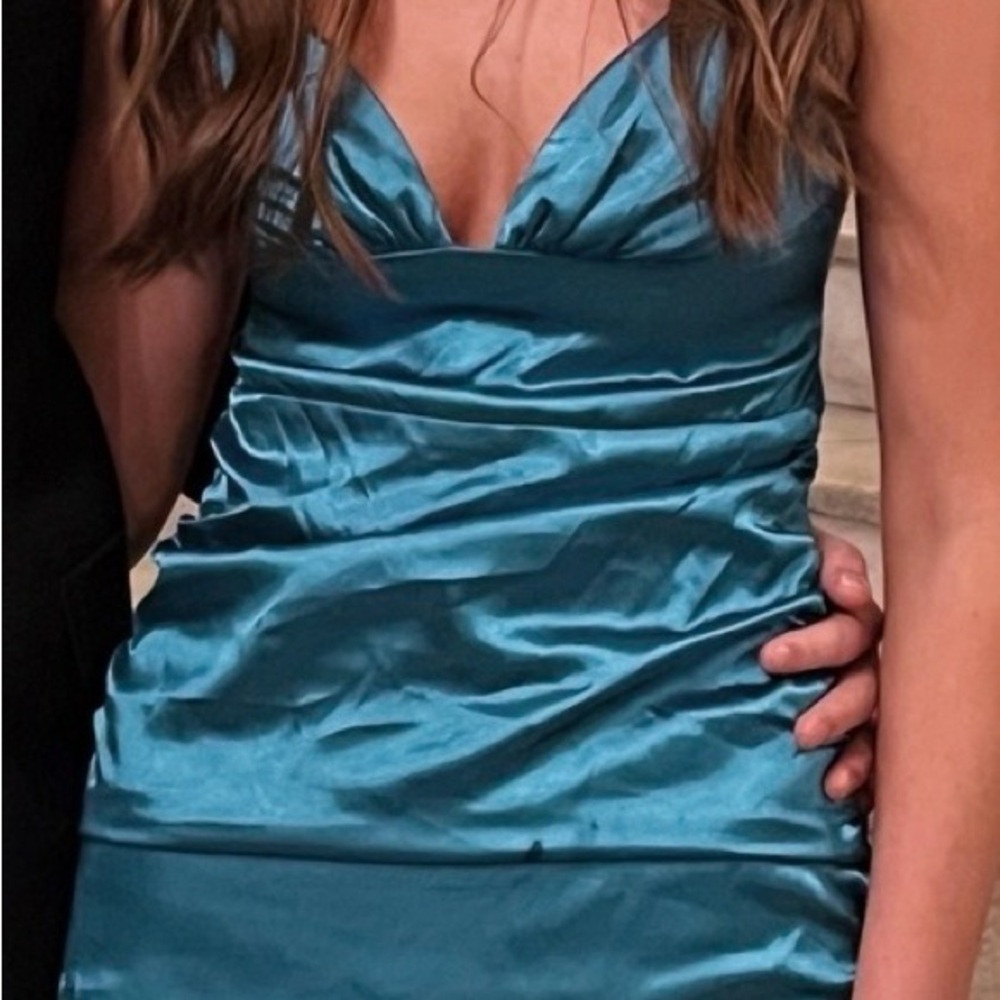 Lucy in the Sky Shimmering Blue Mini Dress